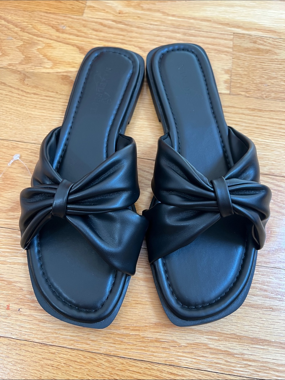 Naked Feet Black Twisted Knot Slide Sandal